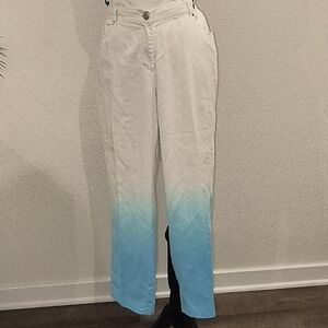 Ruby Rd. White to Blue Ombre Straight-Leg Jeans